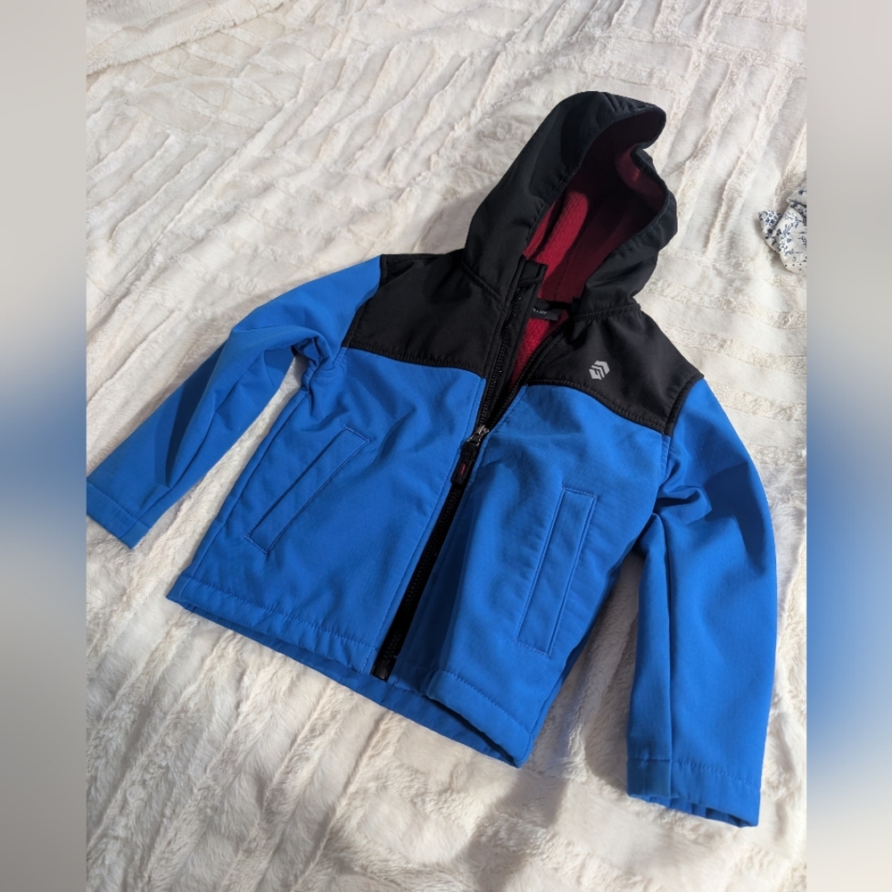 Free Country Kids Blue and Black Hooded Raincoat